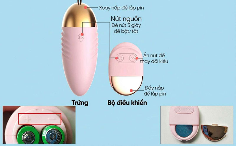 Trứng Rung Không Dây Điều Khiển Nữ 12 Chế Độ Thỏa Sức Khác Biệt